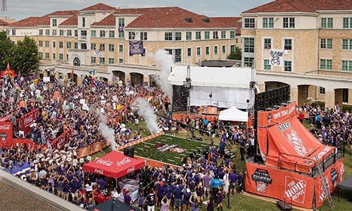 TCU GameDay event in Campus Commons